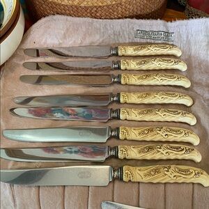 Landers, Frary & Clark Vintage Set with Ivory Celluloid handles - 14 piece